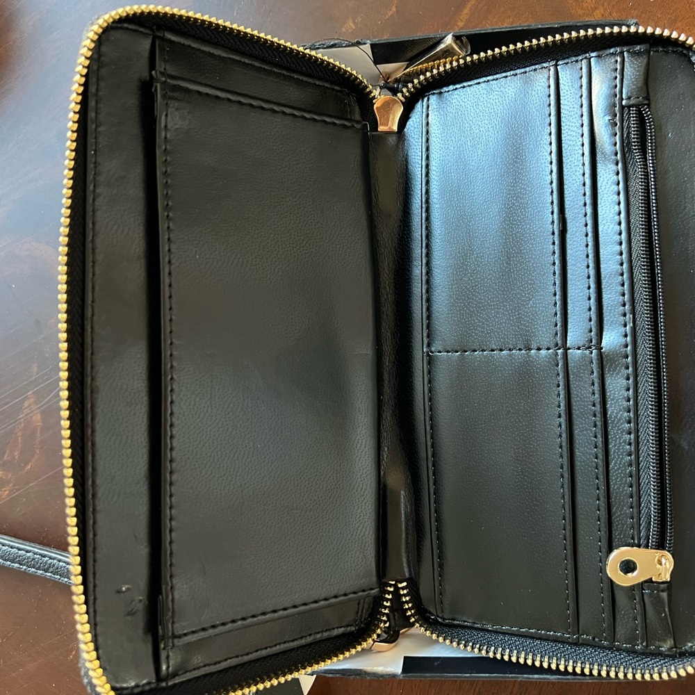 Dune London genuine calf hair Animal Print Zip Wallet - Picture 4 of 5